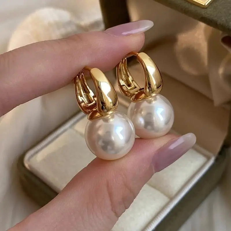 French style luxury drop earrings, bucket beads, shell pearl  earrings  gift for wedding party