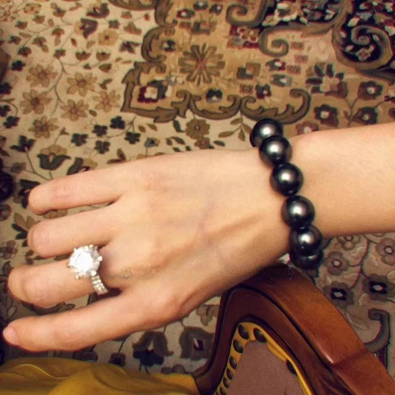 14Mm sea shell bead bracelet, bracelet, French style, pearl, elastic bracelet, light luxury fashion, gold, white, pearl