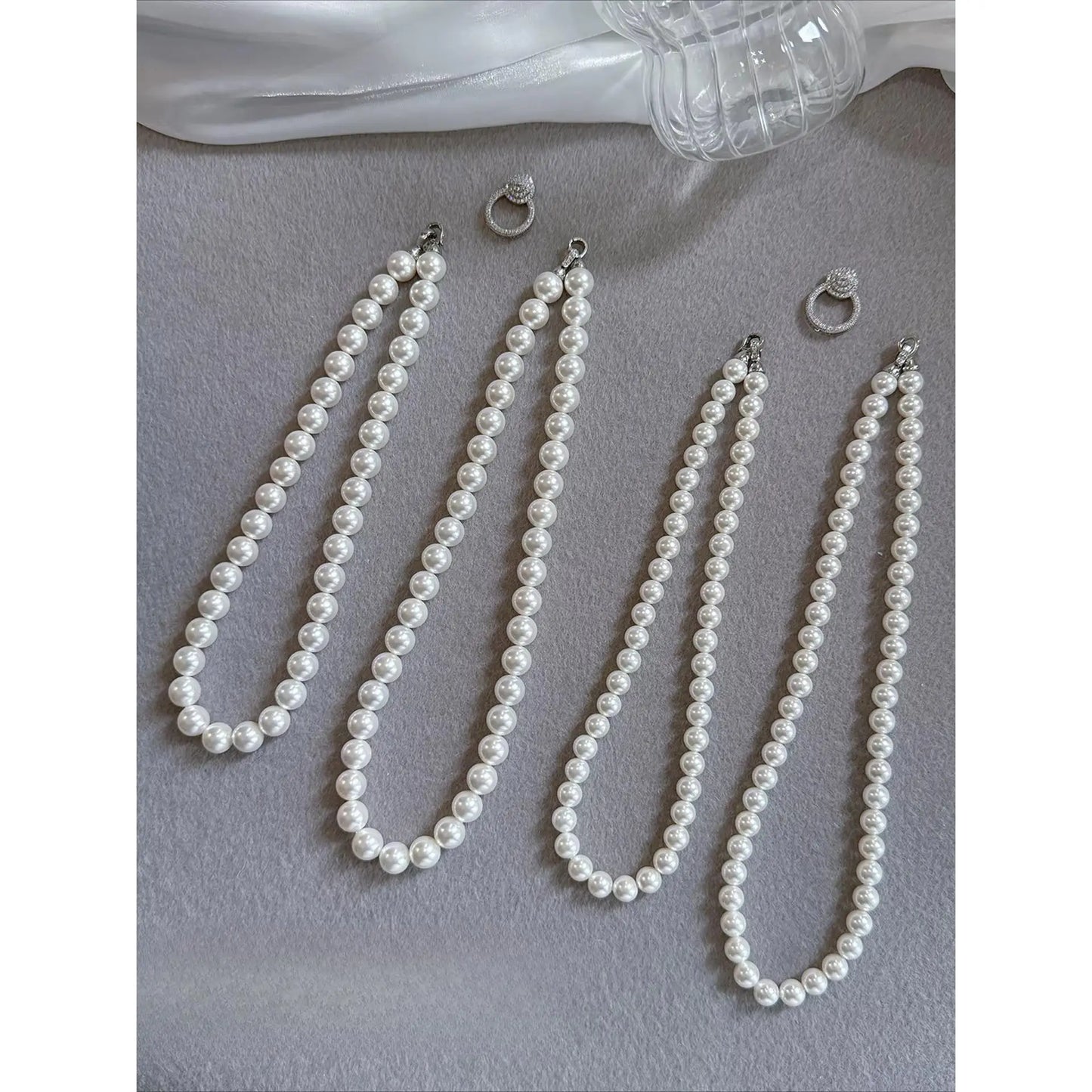 Elegant Shell Pearl Necklace Double Stack Light Luxury Chain Sweater Style