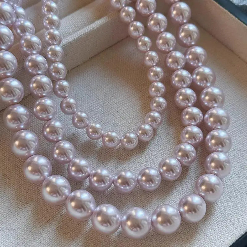 Manta Rose Pink Pearl Necklace 4mm 6mm 8mm 10mm 12mm Elegant Jewelry for Women shell pearl  necklace for women choker