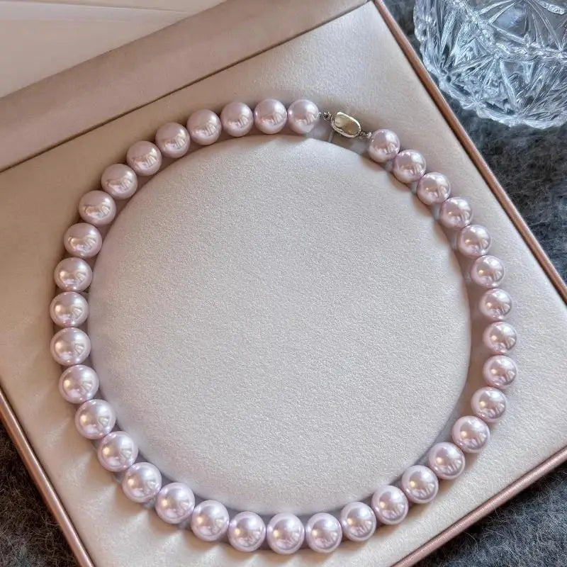 Manta Rose Pink Pearl Necklace 4mm 6mm 8mm 10mm 12mm Elegant Jewelry for Women shell pearl  necklace for women choker