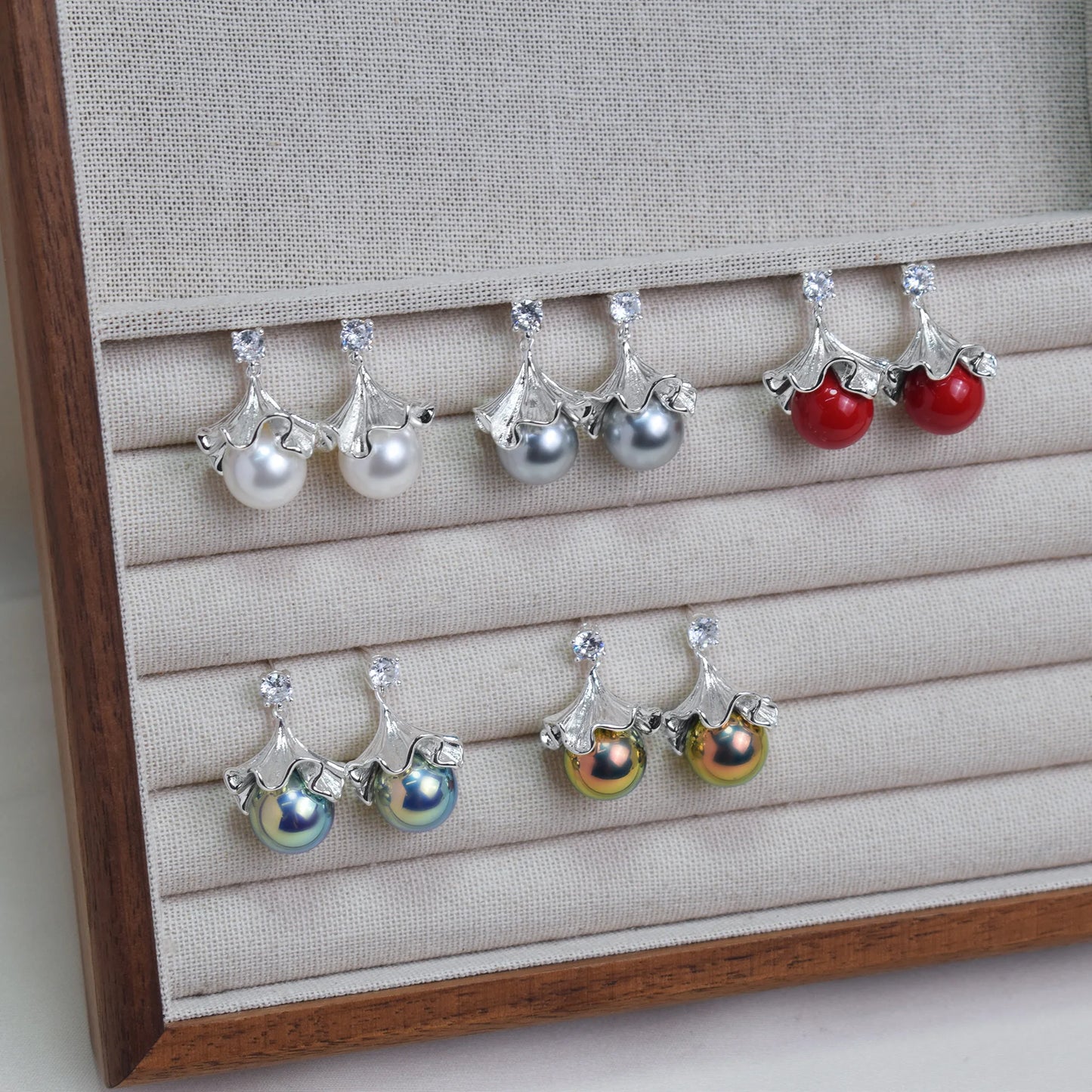 French Style Pearl Drop Earrings for Women, Flower Umbrella Dangle Earrings, Sweet Luxury Statement Ear Jewelry