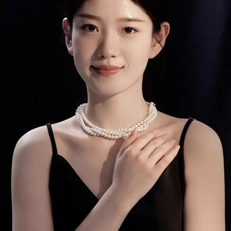 Double-layered long pearl sweater chain 6-10 mm winter Ran'ao mother-of-pearl necklace 85 cm 120 cm 160 cm birthday gift