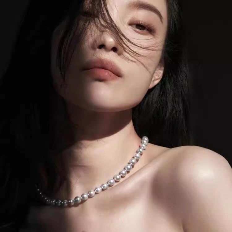Australian white pearl necklace, celebrity gold ball magnetic buckle collarbone chain, suitable for graduation ceremonies, birthday gifts, Mother's Day gifts