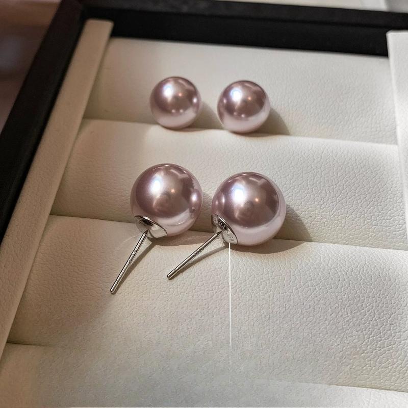 925 Manta Rose Pearl Earrings 925 Silver Women Light Luxury Elegant Bead Stud Earrings Gentle Style Accessories