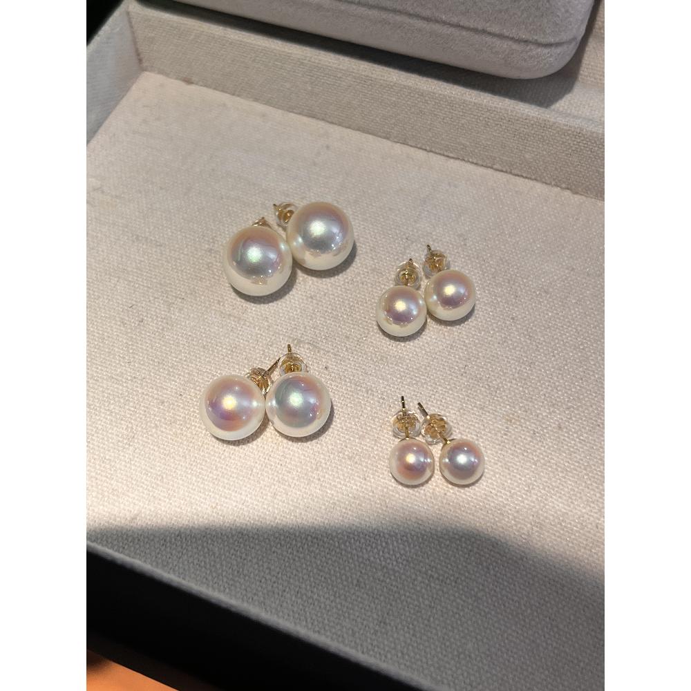 Pink and White Pearl Stud Earrings | 2025 New Women's High-end French Design Exquisite Elegant Jewelry