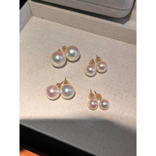 Pink and White Pearl Stud Earrings | 2025 New Women's High-end French Design Exquisite Elegant Jewelry