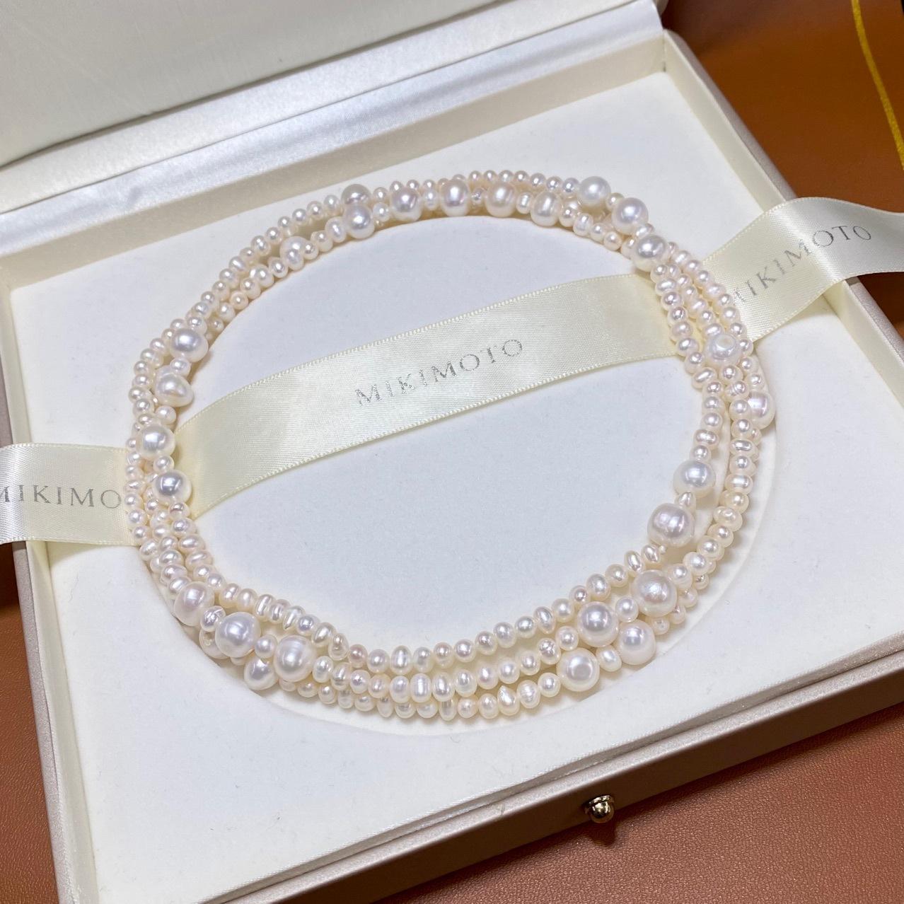 5–6mm Natural Freshwater Pearl Long Necklace – 120cm Chanel-Inspired Sweater Chain, Elegant Beaded Design for Women