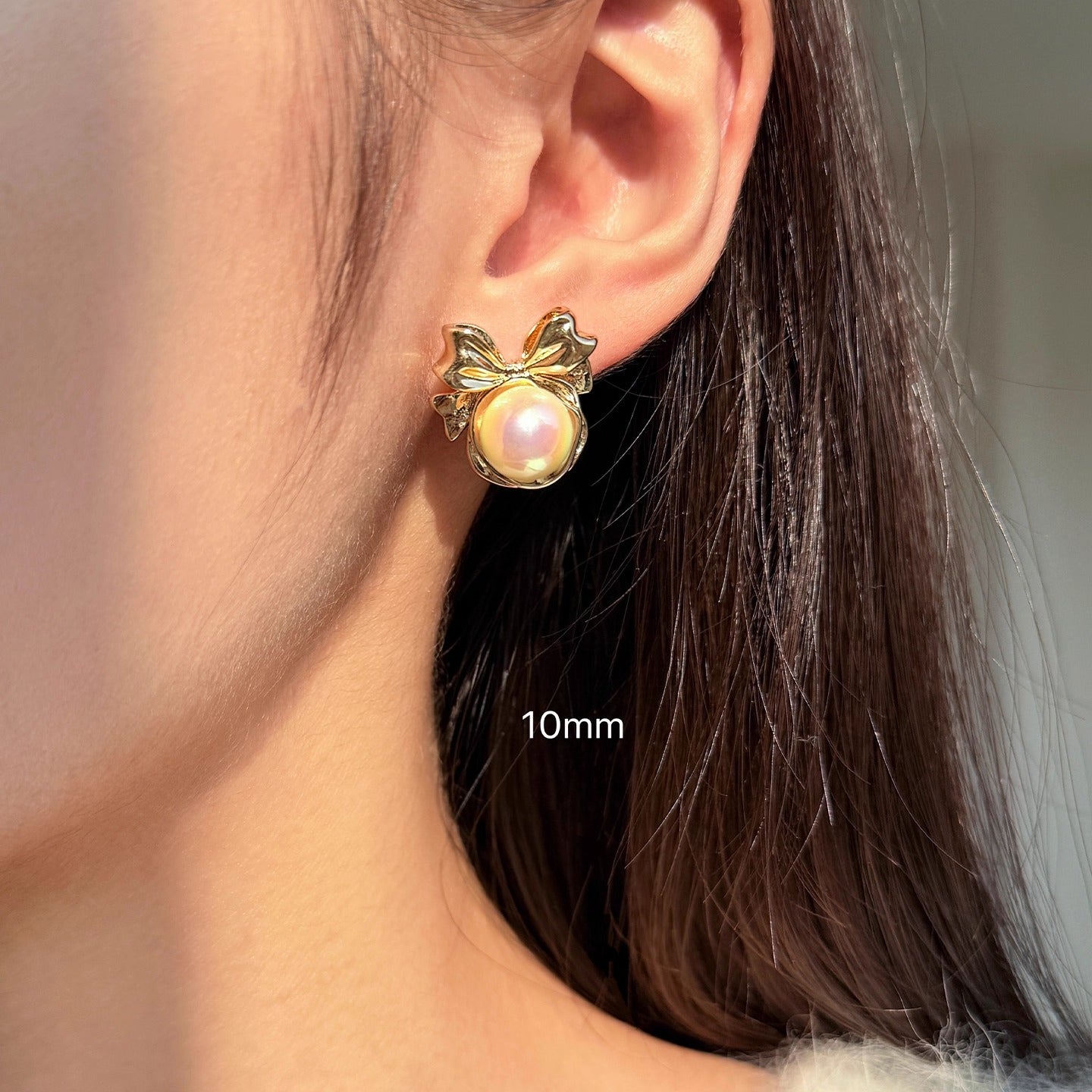 High-End Light Luxury White Pearl Bow Stud Earrings for Women - 2025 Collection