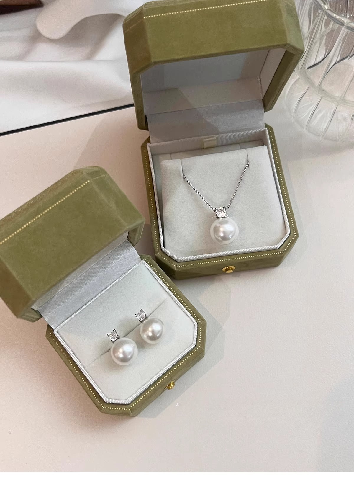 White Pearl Stud Earrings for Women | 2025 New Light Luxury Design | High-End Australian White with Diamonds | S925 Sterling Silver silver