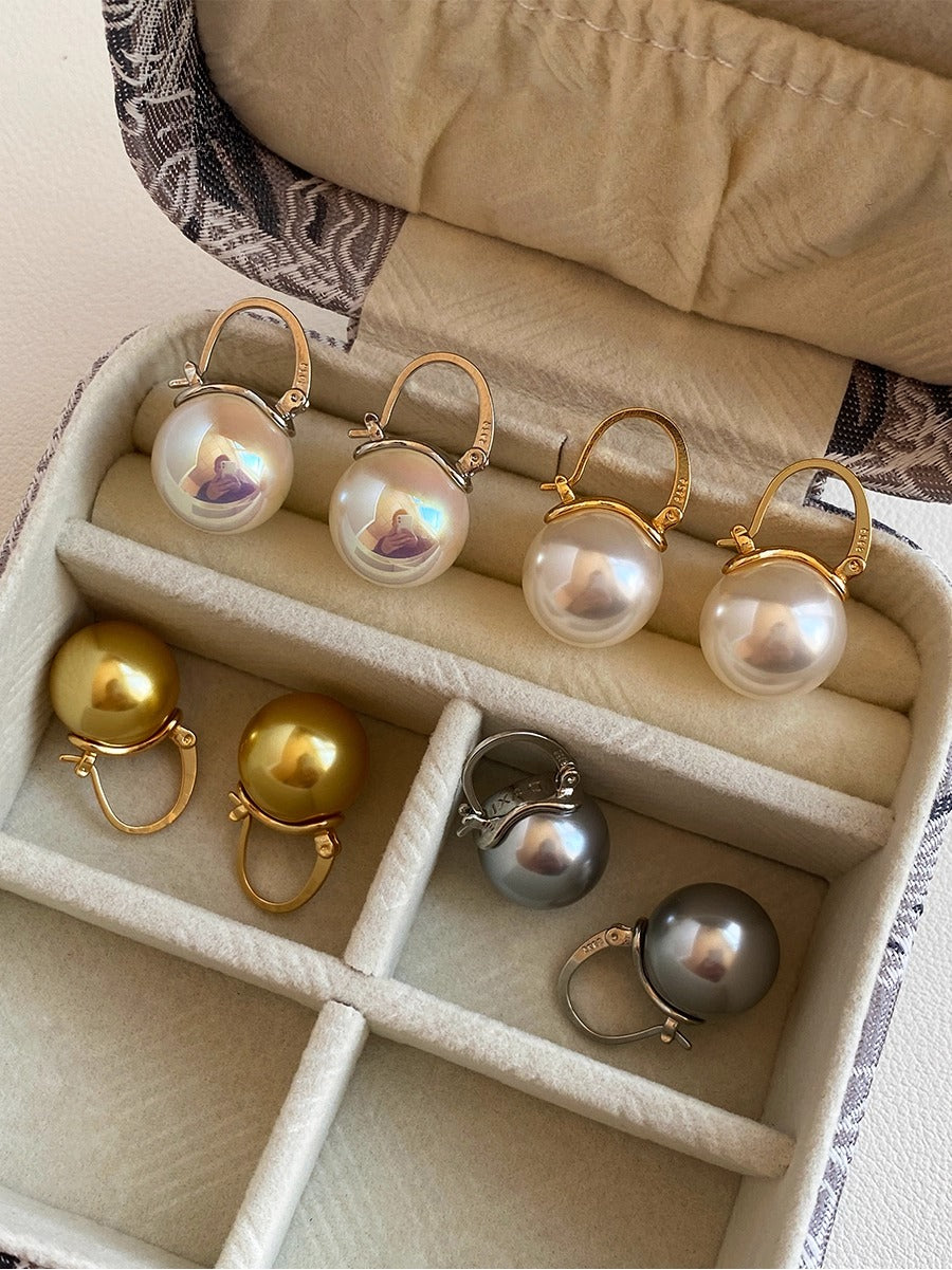 Bucket Pearl Oversized Earrings | S925 Silver Teapot Ear Buckle | High-End Light Luxury Design | Popular Women's Earrings