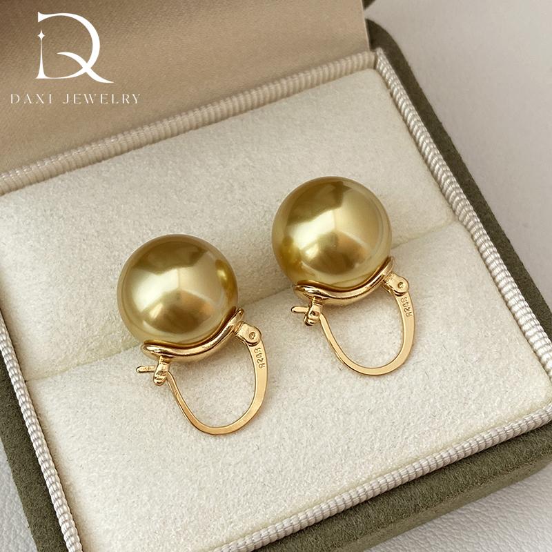 Bucket crystal pearl oversized earrings, light luxury high-end earrings S925 silver teapot ear buckles