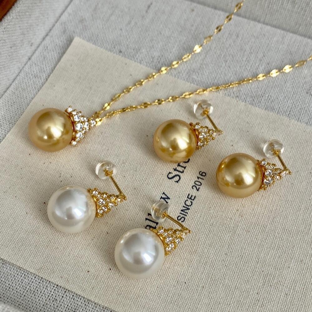 12mm white shellpearl earrings, stud earrings, suitable for gifts, must-have accessories for girls, suitable for daily wear and parties