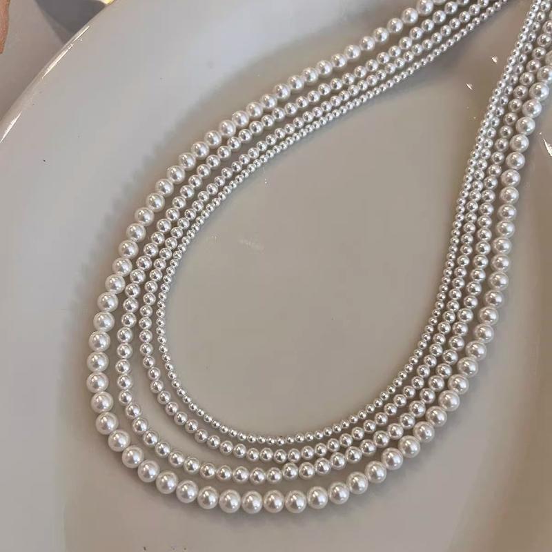 2mm-5mm Extremely Fine Baby Xiaomi Beads White, Pearl Necklace, Neck Chain, Stacked Small Rice Grains 2mm