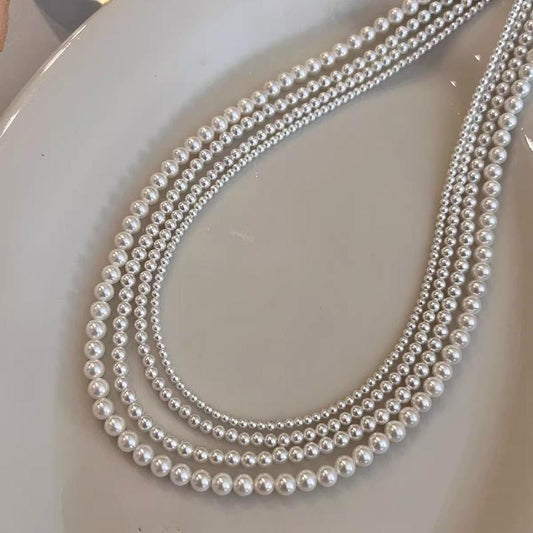 2mm-5mm Extremely Fine Baby Xiaomi Beads White, Pearl Necklace, Neck Chain, Stacked Small Rice Grains 2mm