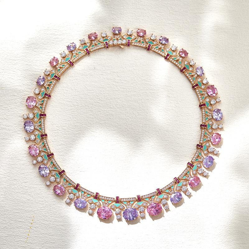 Evening chain, gold-plated enamel heavy industrial texture, women's banquet dress accessories