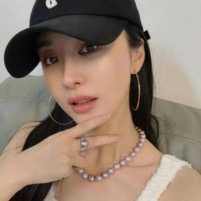 Purple, natural Australian mother shell pearl necklace, popular, light luxury niche high-end neck chain, suitable for graduation ceremonies, birthday gifts, Mother's Day gifts