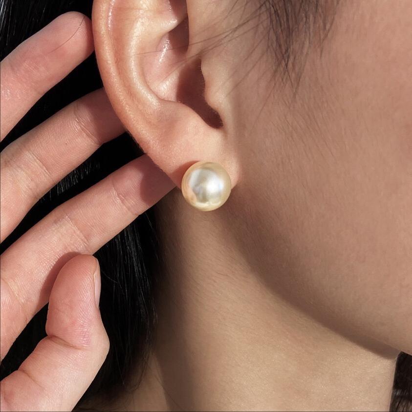 Withered Rose Pearl Earrings Gentle Temperament S925 Silver Needle Earrings, Withered Rose 10mm