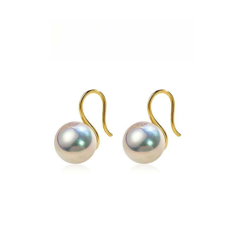 12mm Light Luxury Iridescent Pink shell Pearl Earrings High Heel Earrings for Women Gift Graduation Party Elegant Jewelry