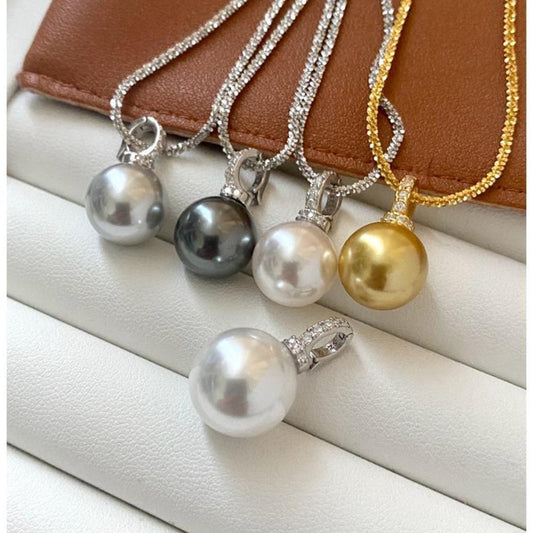 Pearl pendant 12mm 14mm, white, gold single pearl pendant, necklace can match with necklace, bracelet etc, without chain