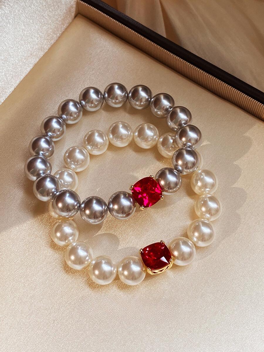 Pearl bracelet women's high-end elastic bracelet gift 10mm
