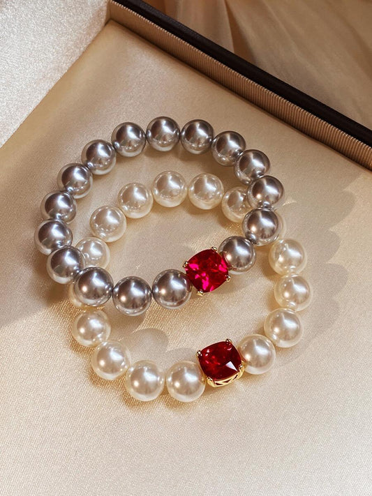 Pearl bracelet women's high-end elastic bracelet gift 10mm