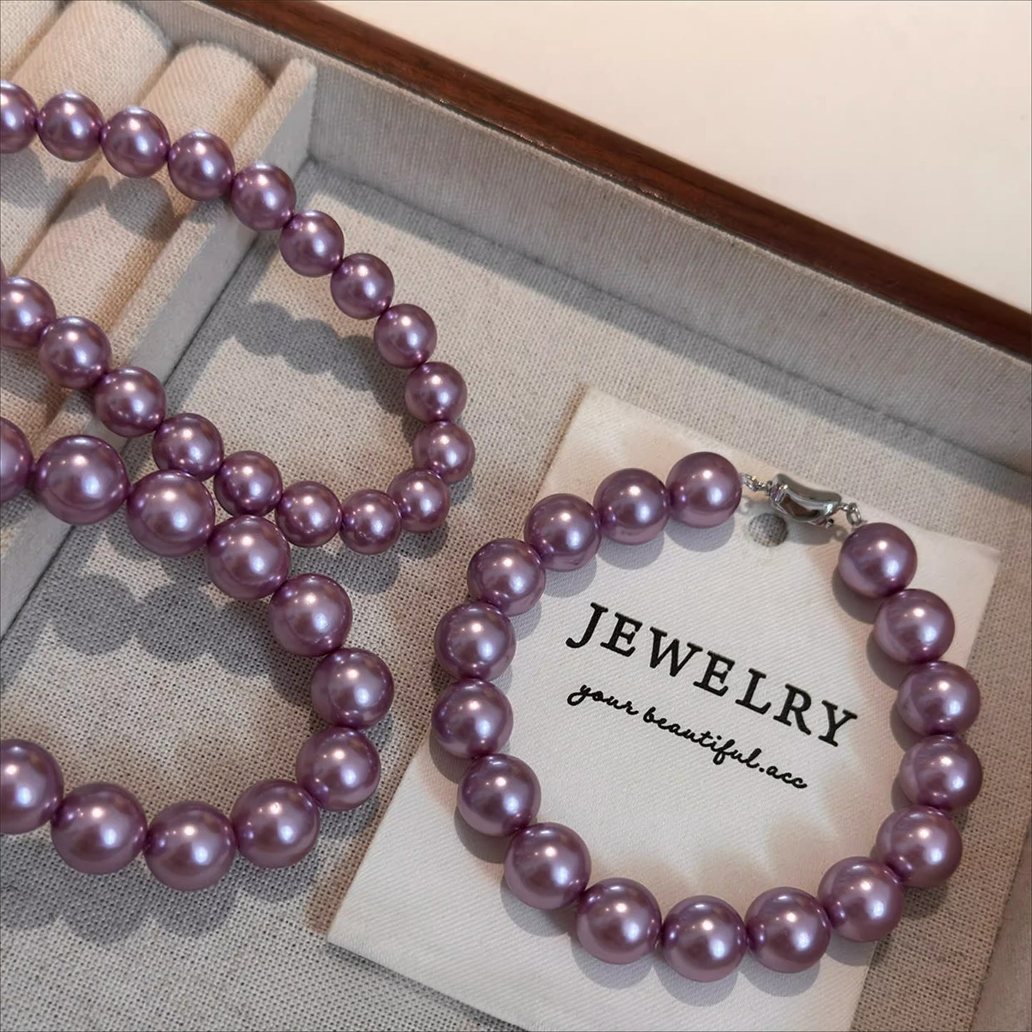 Violet Purple Pearl Bracelet – Women’s Exquisite High-End French Temperament Jewelry