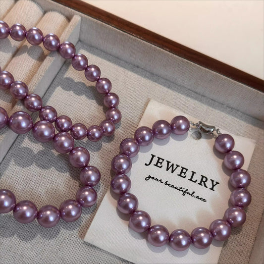 Violet Purple Pearl Bracelet – Women’s Exquisite High-End French Temperament Jewelry