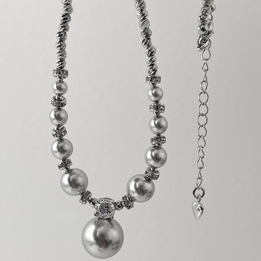 Gray Pearl Necklace Exquisite Niche Premium Gray Clavicle Necklace