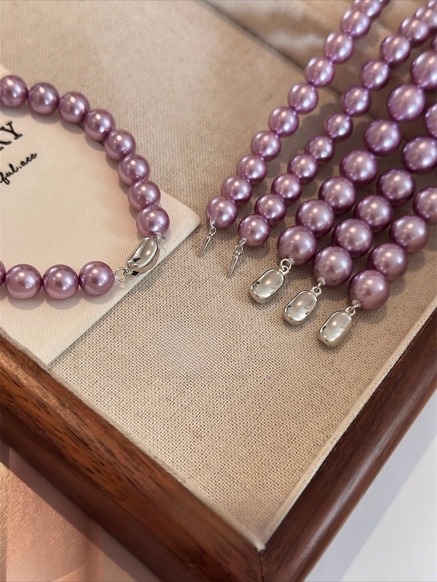 Violet Purple Pearl Bracelet – Women’s Exquisite High-End French Temperament Jewelry