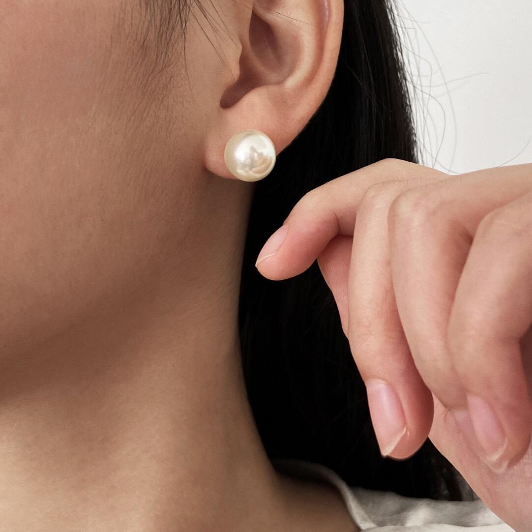 Withered Rose Pearl Earrings Gentle Temperament S925 Silver Needle Earrings, Withered Rose 10mm