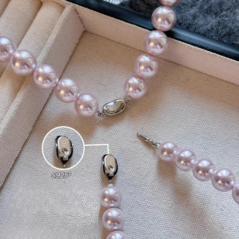 manta rose shell Pearl Necklace 4mm 6mm 8mm 10mm 12mm Manta Rose Birthday Gift for Women Holiday Gift Gentle Color