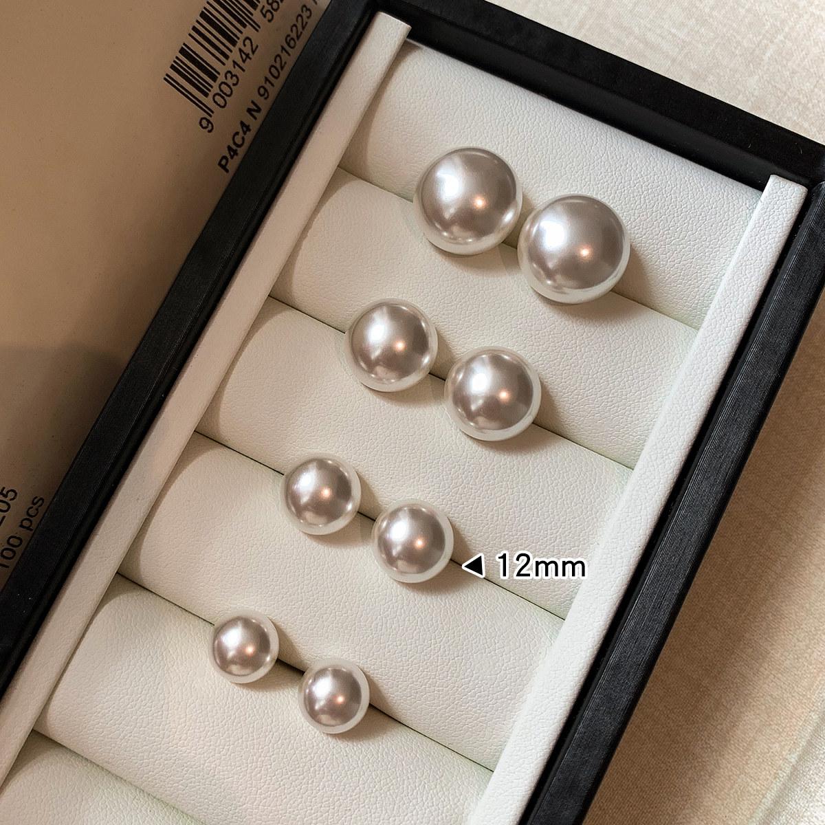 Stunning 925 Silver Pearl 12mm 14mm 16mmStud Earrings for Women Luxury Gift Trendy Flat Round Design Hypoallergenic Ear Accessories