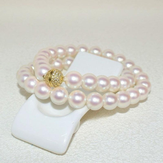 Tiannu bead necklace, fashionable versatile magnetic button, easy to wear, bead mother shell pearl, collarbone neck chain