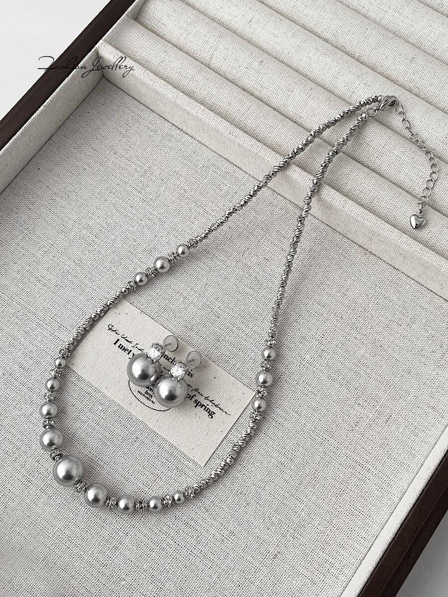 Gray Pearl Necklace Exquisite Niche Premium Gray Clavicle Necklace