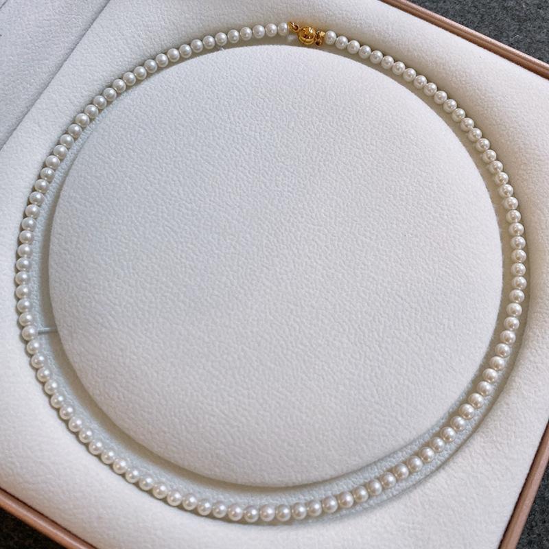 Australian white pearl necklace, celebrity gold ball magnetic buckle collarbone chain, suitable for graduation ceremonies, birthday gifts, Mother's Day gifts