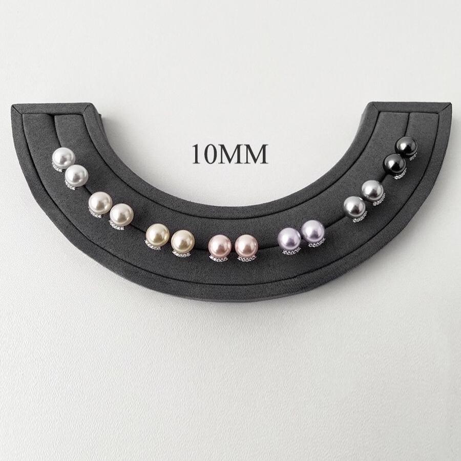 Pearl stud earrings niche high-end earrings 10mm