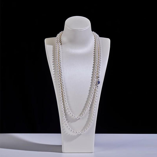 Double Layer Long Pearl Sweater Chain 6-10mm Winter Ran'ao Mother Shell, Necklace 85cm 120cm 160cm Birthday Gift, Mother's Day Gift