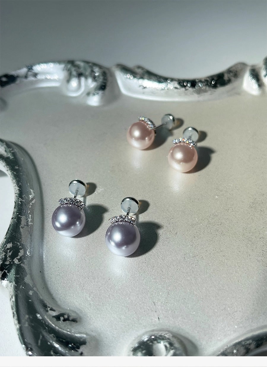 Simple Temperament Eyelash Pearl Stud Earrings | Milk White Pearl | Niche High-End Design | S925 Sterling Silver Earrings for Women